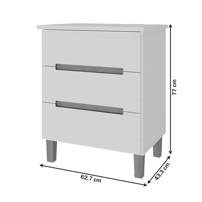 Mesa de Cabeceira Logan Kit 2 Mesas de Cabeceira 100% Mdf Branco/Olmo - Mambel