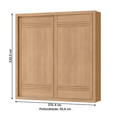 Guarda-Roupa Casal Tripoli 100% Mdf 2 Portas 4 Gavetas Castanho - Mx Móveis