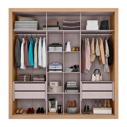 Guarda-Roupa Casal Tripoli 100% Mdf 2 Portas 4 Gavetas Castanho - Mx Móveis