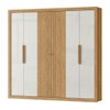 Guarda-Roupa Casal Montecarlo 100% Mdf 6 Portas 3 Gavetas Marrocos/Off White - Mx Móveis