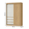 Guarda-Roupa Solteiro Bagda 100% Mdf 3 Portas 3 Gavetas Castanho/Off White - Mx Móveis