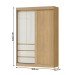 Guarda-Roupa Solteiro Bagda 100% Mdf 3 Portas 3 Gavetas Castanho/Off White - Mx Móveis