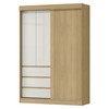 Guarda-Roupa Solteiro Bagda 100% Mdf 3 Portas 3 Gavetas Castanho/Off White - Mx Móveis
