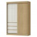 Guarda-Roupa Solteiro Bagda 100% Mdf 3 Portas 3 Gavetas Castanho/Off White - Mx Móveis