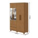 Guarda-Roupa Solteiro Zeus 4 Portas 2 Gavetas com Espelho Amêndoa Clean - Móveis Lopas