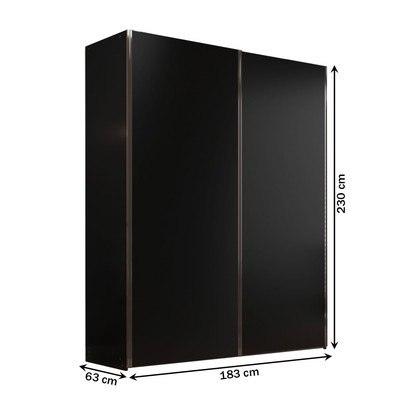 Guarda-Roupa Solteiro Veneto 2 Portas 3 Gavetas 100% Mdf Preto - Mambel