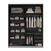 Guarda-Roupa Solteiro Veneto 2 Portas 3 Gavetas 100% Mdf Preto - Mambel