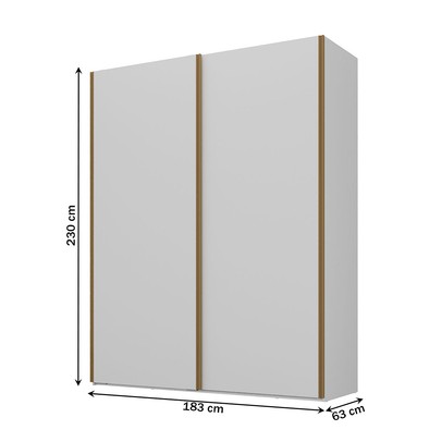 Guarda-Roupa Solteiro Veneto 2 Portas 3 Gavetas 100% Mdf Branco - Mambel