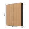 Guarda-Roupa Solteiro Veneto 2 Portas 3 Gavetas 100% Mdf Preto/Olmo Italiano - Mambel