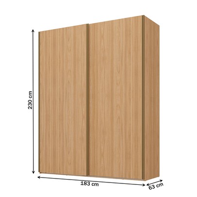 Guarda-Roupa Solteiro Veneto 2 Portas 3 Gavetas 100% Mdf Olmo Italiano - Mambel