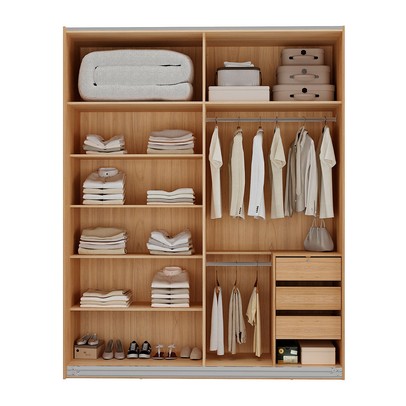 Guarda-Roupa Solteiro Veneto 2 Portas 3 Gavetas 100% Mdf Olmo Italiano - Mambel