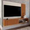 Painel para TV Até 75 Polegadas Dortmund 1 Porta Off White/Naturalle - Panorama Móveis