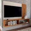 Painel para TV Até 75 Polegadas Dortmund com Led 1 Porta Off White/Naturalle - Panorama Móveis