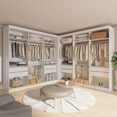 Closet Casal Darwin Duo 8 Gavetas Branco - Panorama Móveis