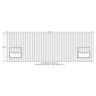 Cabeceira King Maracá com Mesa de Cabeceira Nature/Perola 320 - Jb Bechara