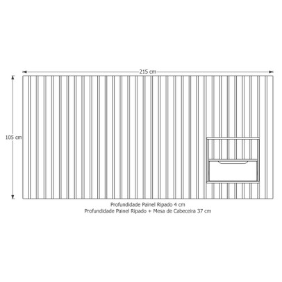 Cabeceira Queen Maracá com Mesa de Cabeceira Nature/Perola - Jb Bechara