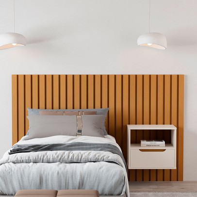 Cabeceira Solteiro Maracá com Mesa de Cabeceira Nature/Perola - Jb Bechara