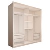 Guarda-Roupa Casal Santos 3 Portas de Correr 4 Gavetas Espelhado Branco - Panorama Móveis