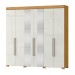 Guarda-Roupa Casal Ita 6 Portas 2 Gavetas com Espelho Marrocos/Off White - Mx Móveis