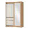Guarda-Roupa Solteiro Bagda 100% Mdf 3 Portas 3 Gavetas com Espelho Castanho/Off White - Mx Móveis
