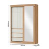 Guarda-Roupa Solteiro Bagda 100% Mdf 3 Portas 3 Gavetas com Espelho Castanho/Off White - Mx Móveis