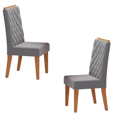 Cadeiras Kit 2 Cadeiras Iza Gold Mel Veludo Grafite - Viero Móveis