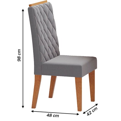 Cadeiras Kit 2 Cadeiras Iza Gold Mel Veludo Grafite - Viero Móveis