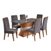 Mesa de Jantar 6 Lugares Celta Mel/Cinza/Grafite - Viero Móveis
