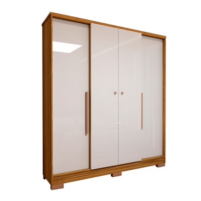 Guarda-Roupa Casal Varsóvia 4 Portas 2 Gavetas Marrocos/Off White - Panorama Móveis