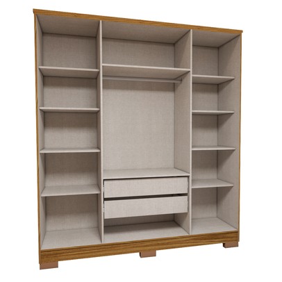 Guarda-Roupa Casal Varsóvia 4 Portas 2 Gavetas Marrocos/Off White - Panorama Móveis