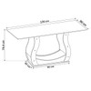 Mesa de Jantar 4 Lugares Universe com Vidro Mel/Marfim/Off White - Viero Móveis
