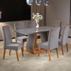 Mesa de Jantar 6 Lugares Corsa Mel/Cinza/Grafite - Viero Móveis