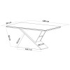 Mesa de Jantar 6 Lugares Stela com Vidro Mel/Off White/Pérola - Viero Móveis