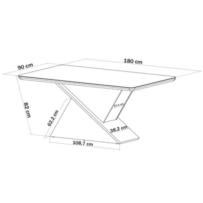 Mesa de Jantar 6 Lugares Stela com Vidro Mel/Marfim/Off White - Viero Móveis