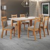 Mesa de Jantar 6 Lugares Volei  Mel/Blonde/Pérola - Viero Móveis