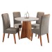 Mesa de Jantar 4 Lugares World com Vidro Mel/Pérola/Off Whie - Viero Móveis