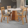 Mesa de Jantar 4 Lugares Cascais com Vidro Mel/Perola/Off White - Viero Móveis