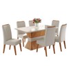 Mesa de Jantar 6 Lugares Jolie com Vidro Mel/Marfim/Off White - Viero Móveis