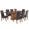 Mesa de Jantar 8 Lugares Barth com Vidro Mel/Grafite - Viero Móveis