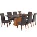 Mesa de Jantar 8 Lugares Barth com Vidro Mel/Grafite - Viero Móveis