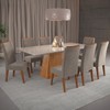 Mesa de Jantar 8 Lugares Barth com Vidro Mel/Perola/Off White -  Viero Móveis