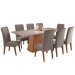 Mesa de Jantar 8 Lugares Barth com Vidro Mel/Perola/Off White -  Viero Móveis