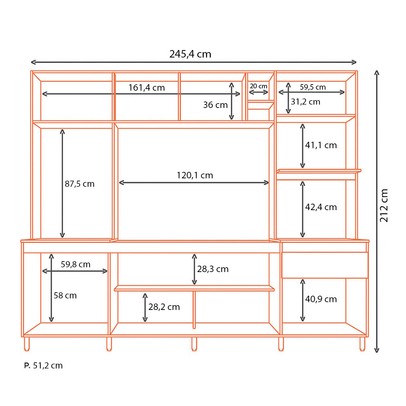 Cozinha Compacta Mavie 6 Portas 1 Gaveta Pistão Freijó/Jade - Panorama Móveis