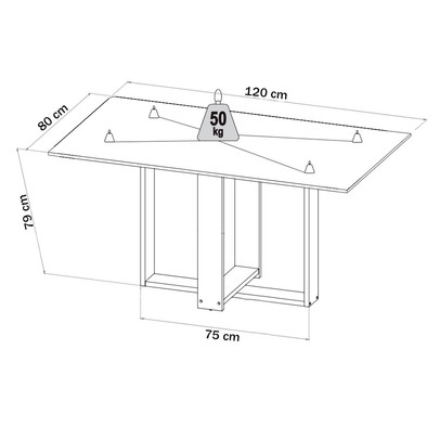 Mesa de Jantar 4 Lugares Nivus Mel/Blonde/Perola - Viero Móveis