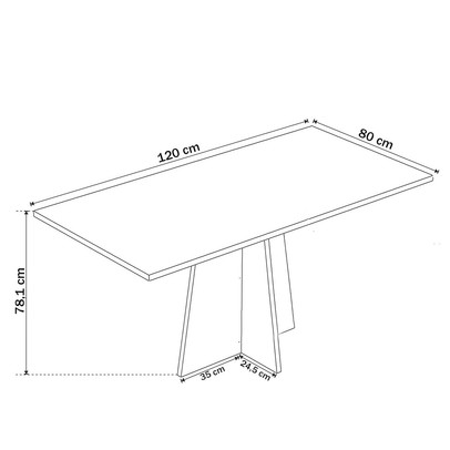 Mesa de Jantar 4 Lugares Sauvignon Mel/Cinza/Grafite - Viero Móveis