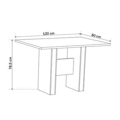 Mesa de Jantar 4 Lugares Blanc Mel/Blonde/Perola - Viero Móveis