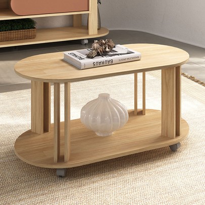 Mesa de Centro Ciclo 1 Prateleira 100% Mdf Naturale - Pnr Móveis
