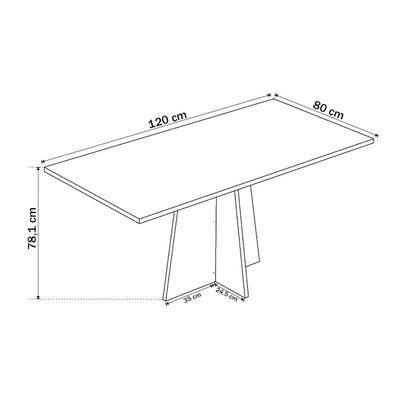 Mesa de Jantar 4 Lugares Merlot com Vidro Mel/Bombom/Off White - Viero Móveis