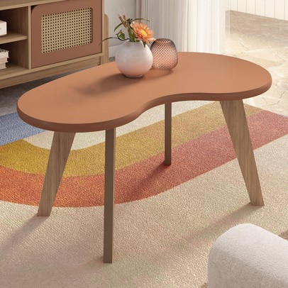 Mesa de Centro Flora 100% Mdf Terracota - Pnr Móveis