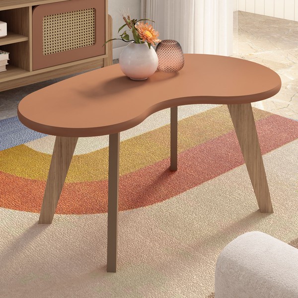 Mesa de Centro Flora 100% Mdf Terracota - Pnr Móveis